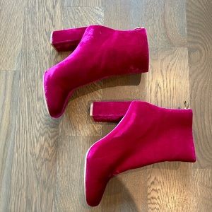 Joie “Saleema” Pink Heeled Velvet Boot (color: cerise) SIZE 37 (7)